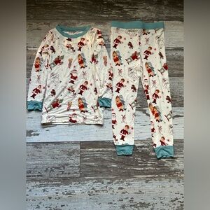 Kids Holiday Pajama Set with Teal Accents